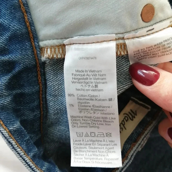 Madewell Tall The Curvy Perfect Vintage Jean in Decatur Wash Size 24 Tall - Picture 12 of 16